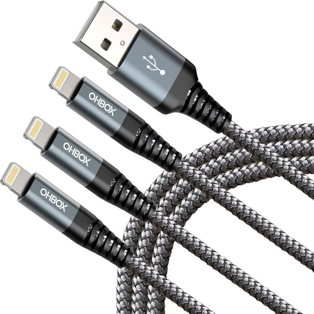 iPhone Charging Cable 6FT, 3Pack [Apple MFi Certified] USB to Lightning Cables F
